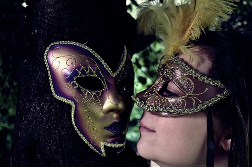 Immagine con maschere, carnevale, donna, piume, due, viola, piuma, venezia, viso, occhi