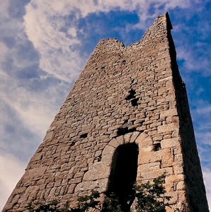 torre, nuvole, porta, cielo, rudere, pietre, arco, prospettiva