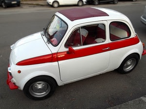 cinquecento, rosso, bianco, auto, rossa, automobile, fiat, macchina, ruote, bianca, bicolore