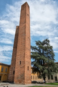 albero, torri, nuvole, cielo, torre, piazza, mattoni