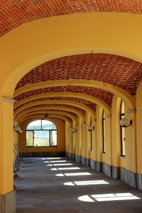 archi, ombre, lampioni, giallo, portico, finestre, lampade, ombra, luci, corridoio, porticato, sala, finestra, mattoni, luce