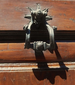 legno, porta, ombra, batacchio, ferro, marrone, battente, portone, metallo, battiporta