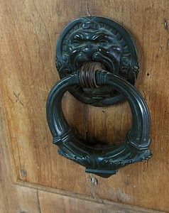 legno, batacchio, porta, anello, metallo, cerchio, marrone, verde, leone, battiporta, ferro