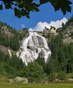 cascata, acqua, alberi, verde, rocce, fiume, montagna, cascate