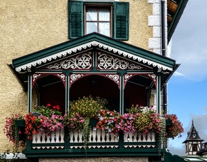 fiori, balcone, finestra, verde, vasi, decorazioni, facciata