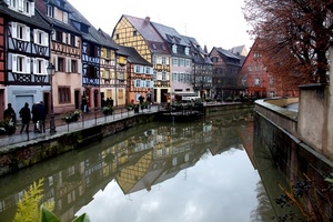 canale, acqua, fiume, case, albero, riflesso, riflessi, persone, finestre, palazzi