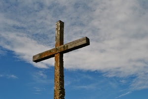 croce, cielo, legno, nuvole, azzurro, celeste, bianco