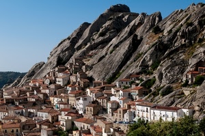 case, montagna, paese, panorama, roccia, borgo, montagne, rocce, tetti, cielo