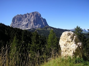 montagna, alberi, verde, roccia, cielo, masso, bosco, erba, sasso