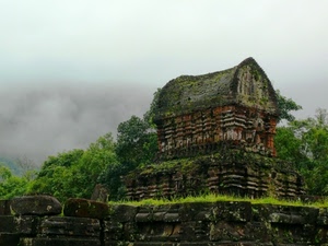 verde, alberi, ruderi, erba, nuvole, nebbia, casa, maltempo, tempio, cielo, rovine