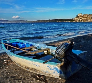 mare, barca, motore, onde, spiaggia, blu, acqua, azzurro