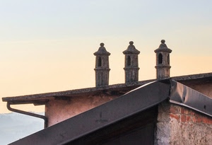 cielo, tre, comignoli, tetto, grondaia, tetti, mattoni, muro, grondaie, casa, spiovente, tubo