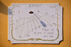 meridiana, numeri, ombra, muro, arancione, romani, orologio