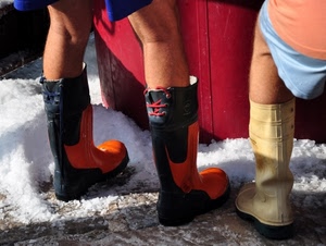 stivali, gambe, neve, tre, scarpe, rosso, arancione, nero, gomma, arancio