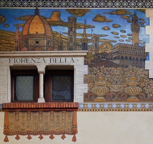 colonna, firenze, finestre, finestra, cupola, murales, affresco, palazzo, muro, dipinto