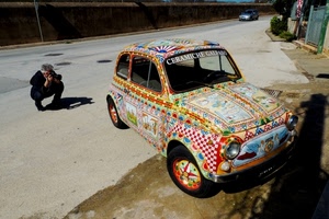 fotografo, cinquecento, strada, colori, automobile, multicolore, auto, ruote