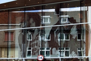 finestre, riflesso, riflessi, vetri, vetrina, vetro, luci, cerchio, insegna, palazzo, pubblicità, persone