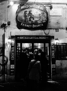 caffè, insegna, bar, bianconero, persone, ingresso, nero, antico, scritte, negozio, bianco