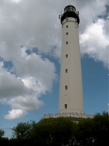faro, nuvole, alberi, cielo, finestre, bianco, verde