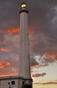 faro, nuvole, cielo, tramonto, luce, finestre, torre, rosso, lanterna, grigio