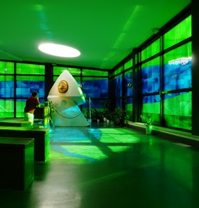 verde, vetrate, blu, scultura, persona, fotografo, riflessi, luci, chiesa, luce