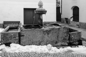 neve, lavatoio, fontana, bianconero, acqua, vasche, data