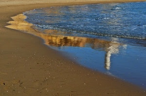 mare, riflesso, sabbia, spiaggia, acqua, onde, onda