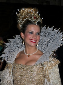 donna, sorriso, collana, corona, perle, vestito, costume, occhi, ritratto