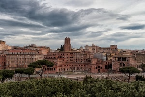 alberi, nuvole, finestre, torre, verde, palazzi, città, case, cielo, panorama, pini, archi, roma, chiese, tetti, colonne, ruderi, strada, torri, vegetazione
