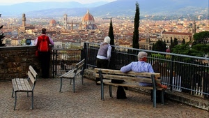 panchine, firenze, panorama, cupola, terrazza, belvedere, campanile