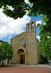 chiesa, alberi, nuvole, campane, campanile, cielo, porta, rosone, piazza, albero, portone