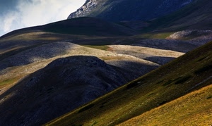 ombre, montagna, ombra, colline, nuvole, verde, luci, montagne, prati, prato, cielo, monti