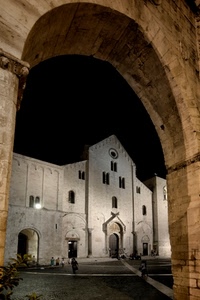 arco, chiesa, piazza, notte, notturno, basilica