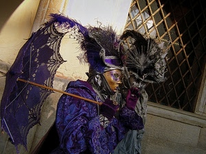 ombrello, carnevale, maschere, piume, viola, venezia, cappelli