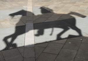 ombra, cavallo, pavimento, cavaliere, monumento, mattoni, piazza, coda, statua