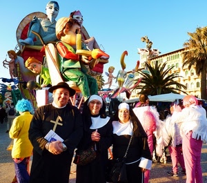 carnevale, suore, prete, carro, maschere
